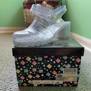 NWT Colors of California Jelly Heel Sandals